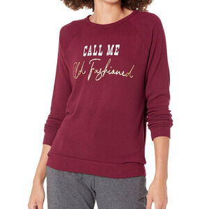 SALVAGE M Burgundy Old Fashioned Long Sleeve Lounge Sleep Pajama Top NWT B122